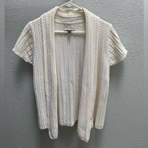 Sonoma - Women’s Cream/Off White Short Sleeve Cardigan - Size L - NWOT